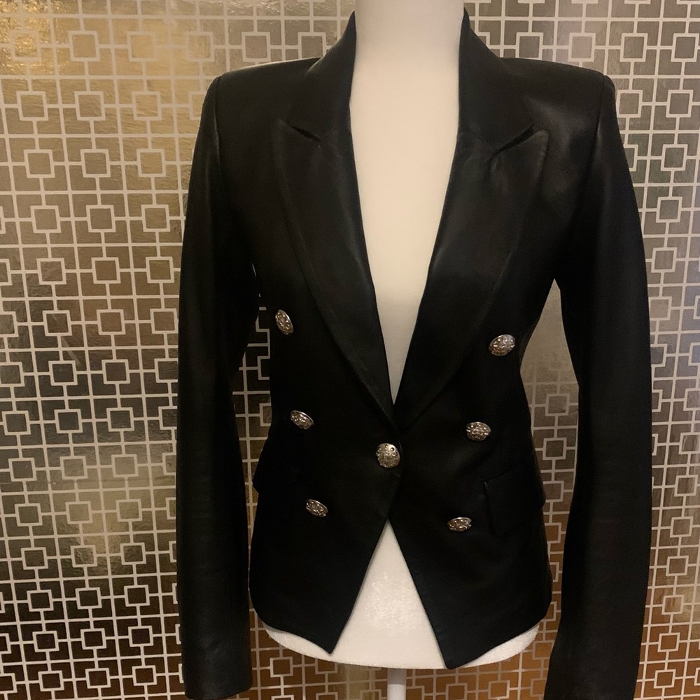 Veronica Beard Cooke Leather Jacket